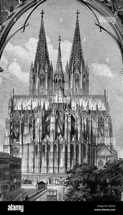 Cologne Cathedral Cologne East View Historical Illustration 1880