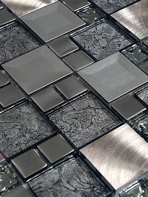 Small tiles (or broken pieces of glass or ceramic material in uneven sizes) can be used to create a mosaic work of art that's as simple or as detailed. Glass Metal Gray Copper Mosaic Backsplash Tile ...