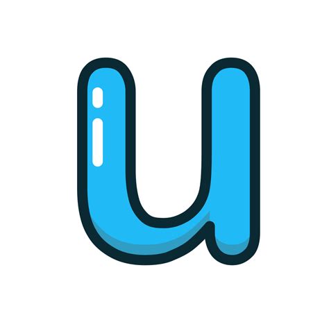 Blue Letter Lowercase U Icon Free Download
