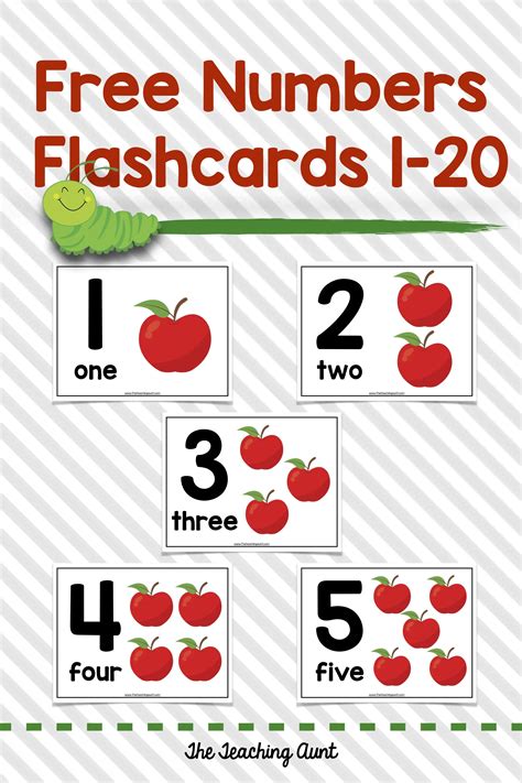 Preschool Number Flash Cards Printable 1 20 Bmp Underpants