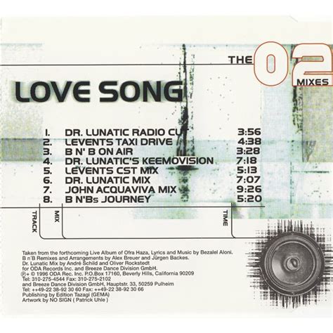 Love Song The O2 Mixes Ofra Haza Mp3 Buy Full Tracklist