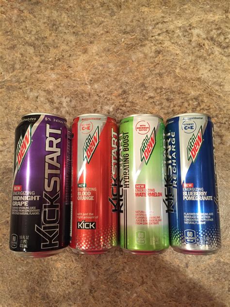 Mtn Dew Kickstart 2016 New Flavors One Of Each Kind Full And Sealed
