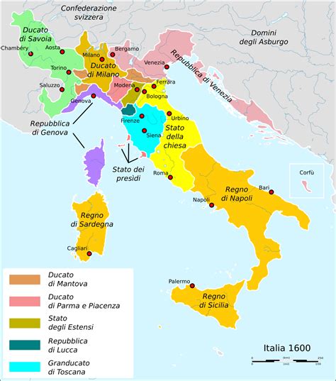For the article summary, see italy summary. File:Italia 1600.svg - Wikimedia Commons