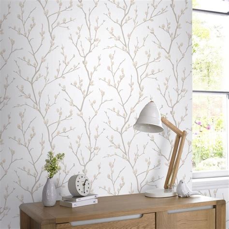 Graham And Brown Innocence 56 Sq Ft Natural Vinyl Textured Floral