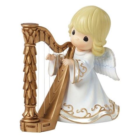 Precious Moments Angel Playing Harp Musical Figurine Precious Moments