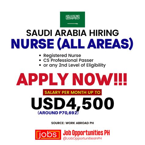 Hiring Nurse All Areas In Saudi Arabia Philippine Go