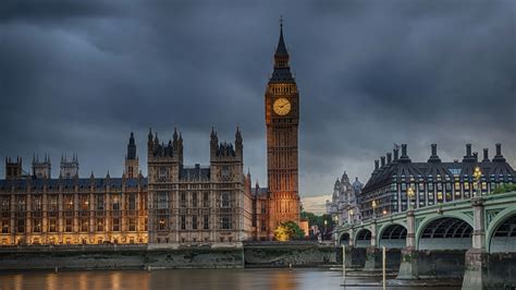 Houses Of Parliament On A Cloudy Evening In London Bing™ Wallpaper
