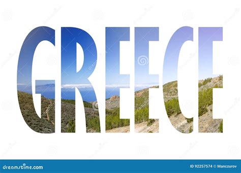 Background With Word Greece Letters Were Made From Backgrounds Stock
