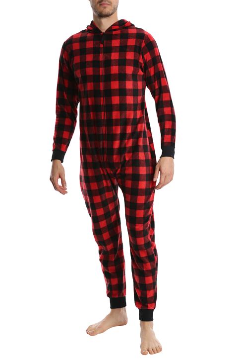 Top Shelf Mens Fleece Onesie Adult One Piece Zip Up Pajamas