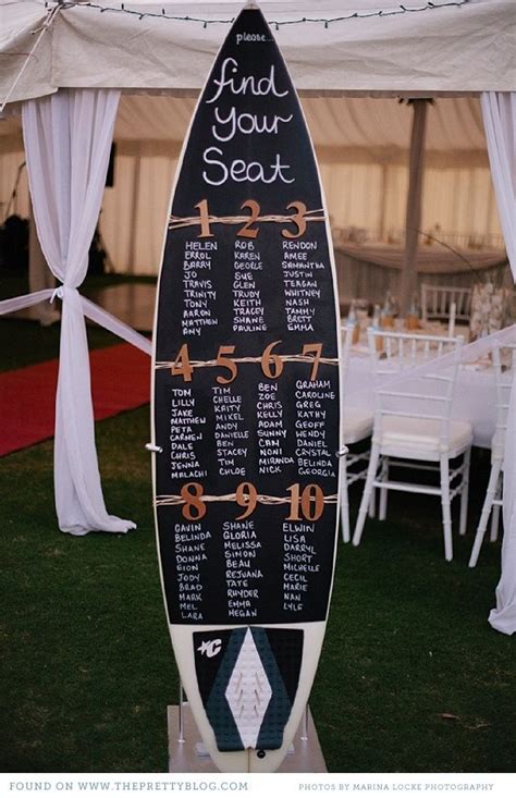 Surf Board Seating Chart For Beach Weddings Surf Wedding Dream Beach