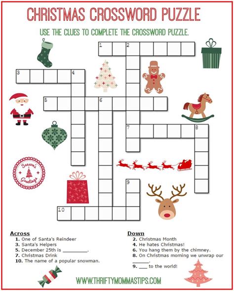 These are our 7 printable crossword puzzles for today. Christmas Crossword Puzzle Printable Thrifty Mommas Tips ...