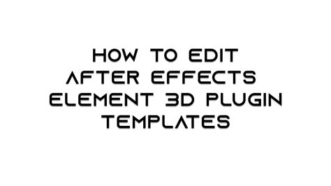 When you create templates in after effects and share them via adobe creative cloud libraries, editors can modify them within premiere pro by adjusting properties that you determine to be customizable, such as text, color, size, or other values. How to Edit After Effects Element 3D Plugin Templates ...
