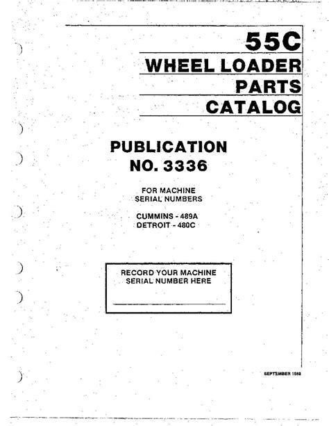 Michigan 55c 3336 Wheel Loader Parts Manual Pdf Download Service