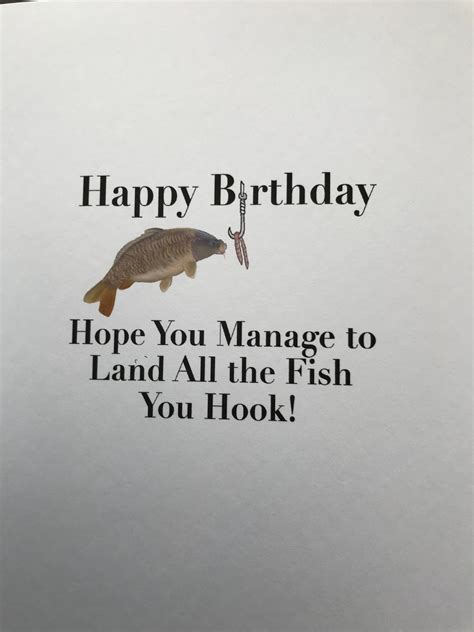 Fun Fishing Birthday Card For Fisherman Or Angler Original Etsy Uk