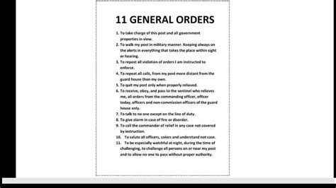 11 General Orders Youtube