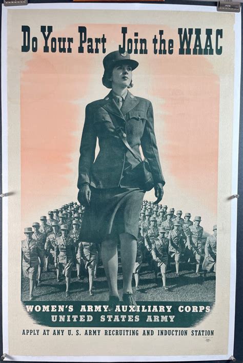 Do Your Part Join The Waac Original Ww2 Usa Army Recruitment Poster
