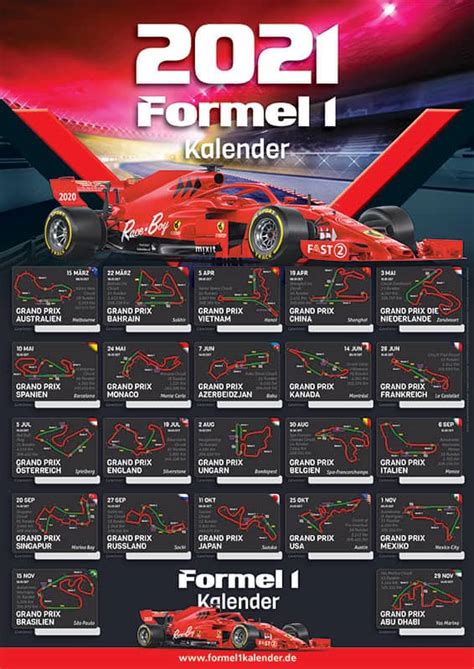 Er zijn heel veel soorten kalenders. Formule1kalenders | Poster F1 kalender met starttijden en ...