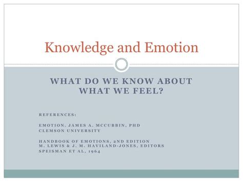 Knowledge And Emotion Ppt