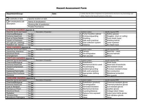 Hazard Assessment Form 2012 Pdf