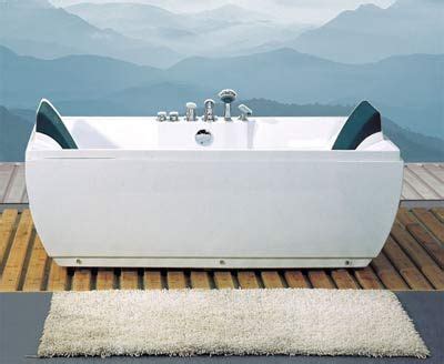 Instead of soaking side by side this two person hot tub sits you most domestic bathtubs with jets just need a regular 110v dedicated circuit. Whirlpool Tubs LineaAqua Ivory 71 x 34 Two Person ...