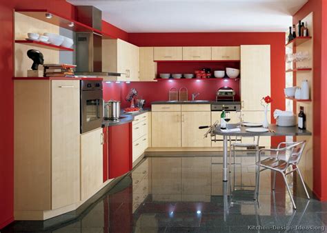Pictures Of Kitchens Modern Red Kitchen Cabinets Page 2