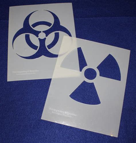 Radiation Bio Hazard Stencils 2 Pc Set 14 Mil Mylar Paintingcrafts