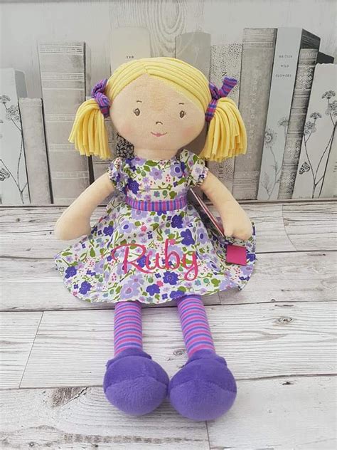 Personalised Rag Doll Handmade Embroidered Toddler Baby Etsy Uk