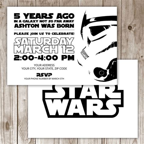 Star Wars Printable Invitations