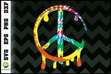 Peace Sign 60s 70s Retro Hippie By Enistle Thehungryjpeg