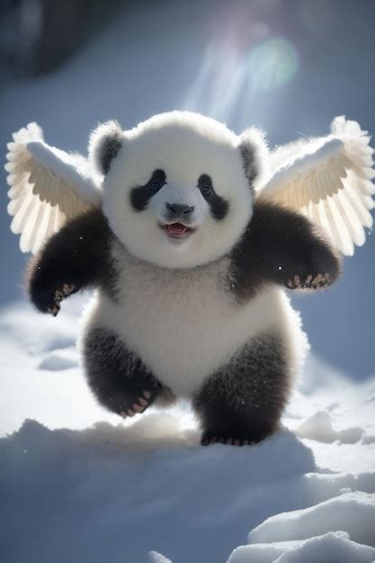 Premium Ai Image A Panda With Wings That Saysim A Panda