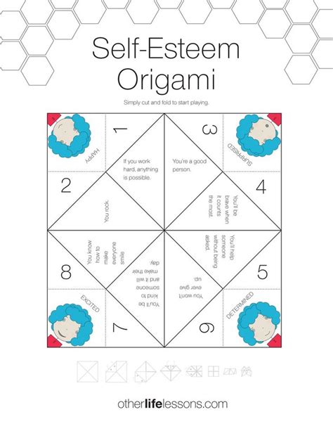 Self Esteem Origami Game Free Printable Self Esteem Worksheets Self Esteem Crafts Self