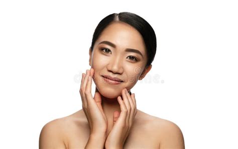 Portrait Of Beautiful Asian Woman Isolated On White Studio Background Beauty Fashion Skincare