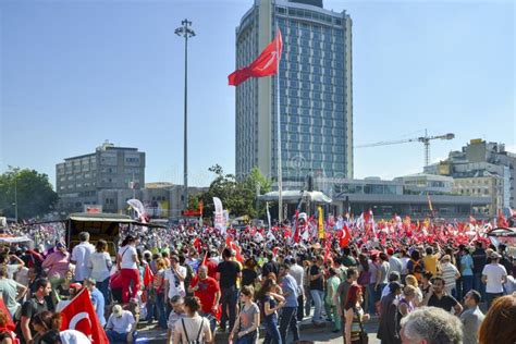 Gezi Park Protests Demonstrators In Taksim Square Editorial Photo