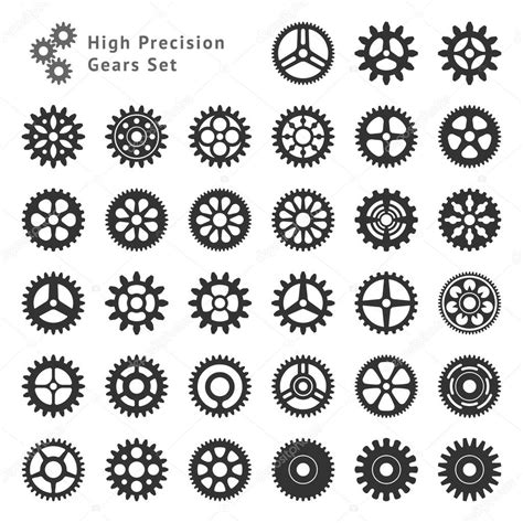 High Precision Gears Set Stock Vector Image By ©infografx 42618627