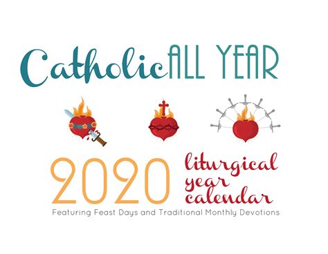 Free printable 2020 calendar in pdf format. Catholic All Year 2020 Monthly Devotions Liturgical Year ...