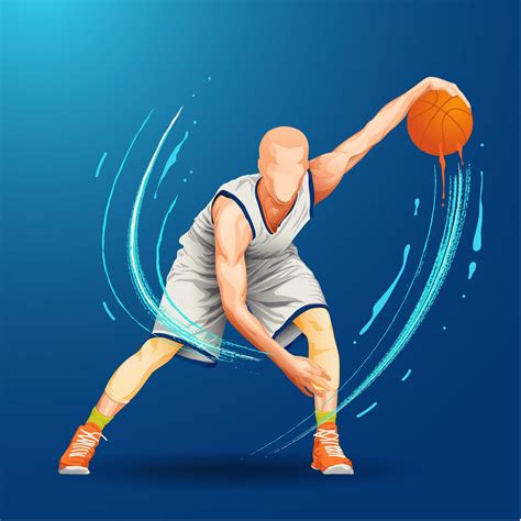 Basketball Player Dribbling Ball 1393414 Vector Art At Vecteezy