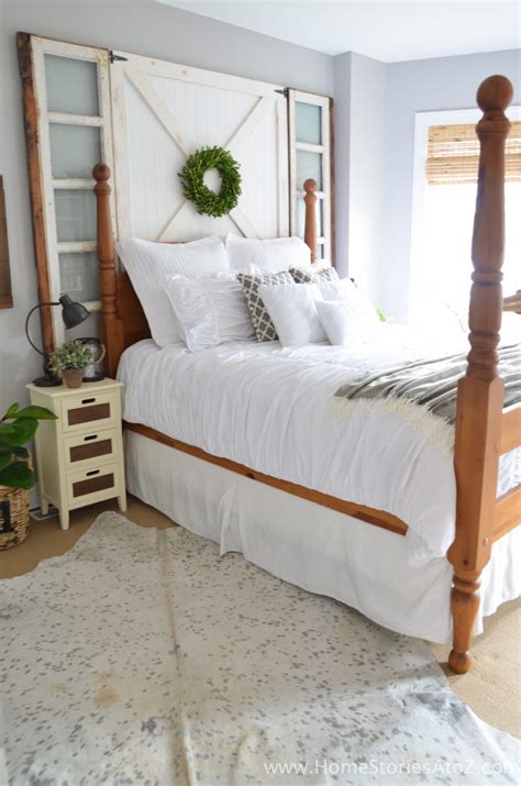 Give your bedroom a woodsy, outdoorsy feeling with a natural wood headboard. 5 Affordable Tips to Creating a Modern Farmhouse Look in ...