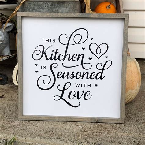 This Kitchen Seasoned With Love Wood Sign Rustic Farmhouse Etsy