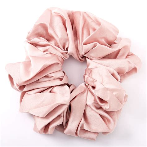Giant Satin Hair Scrunchie Blush Pink Claires Us