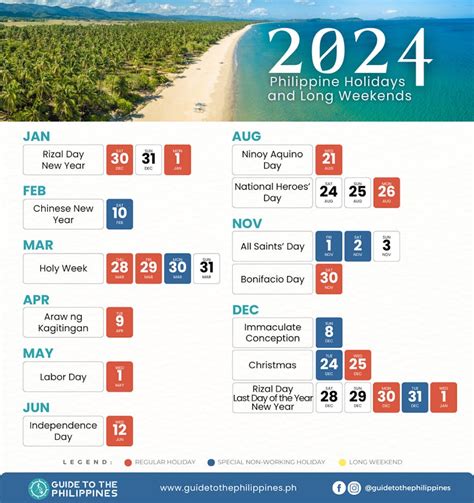 2024 Philippine Holidays Calendar Holy Week Long Weekends When To File Leave Festivals