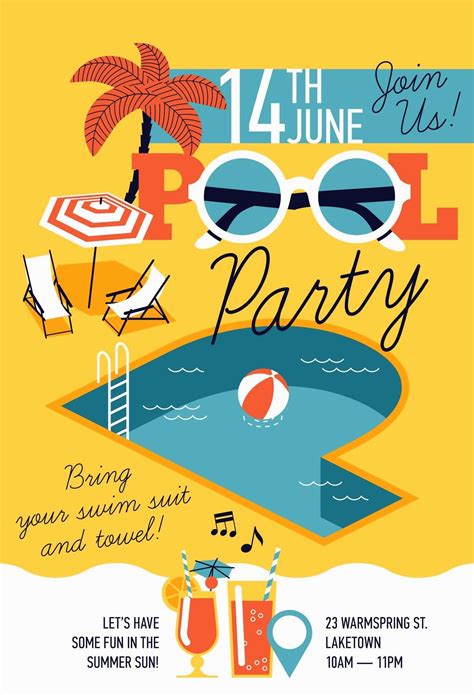 Pool Party Invitations Templates Free