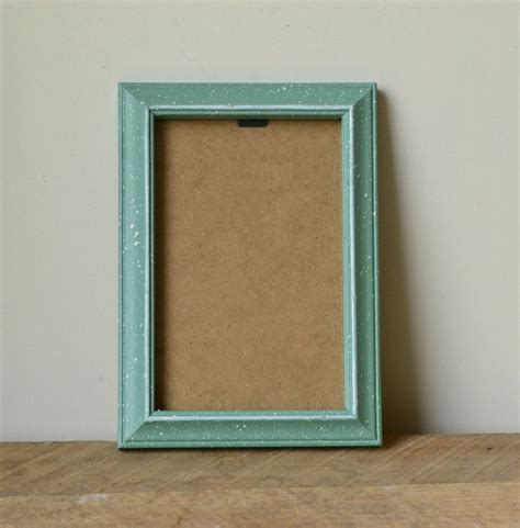 Hand Painted Sage Green Speckled Photo Frame With White Accents 6x4