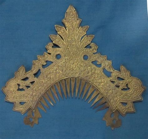 Old Gilded Silver Comb From Lampung South Sumatra Indonesia