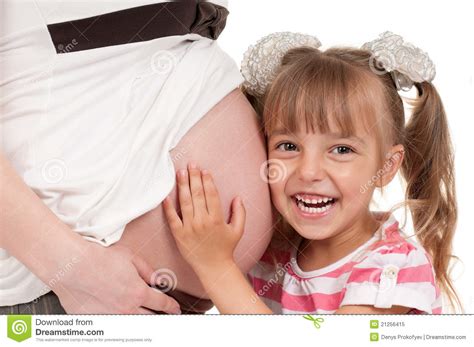 Pregnant Woman With Her Daughter Stock Image Image Of Humen Female