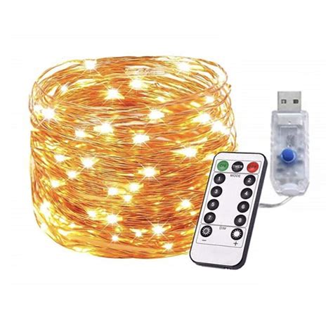 10m Usb Copper Wire Silver Wire Seed String Fairy Lights With Remote