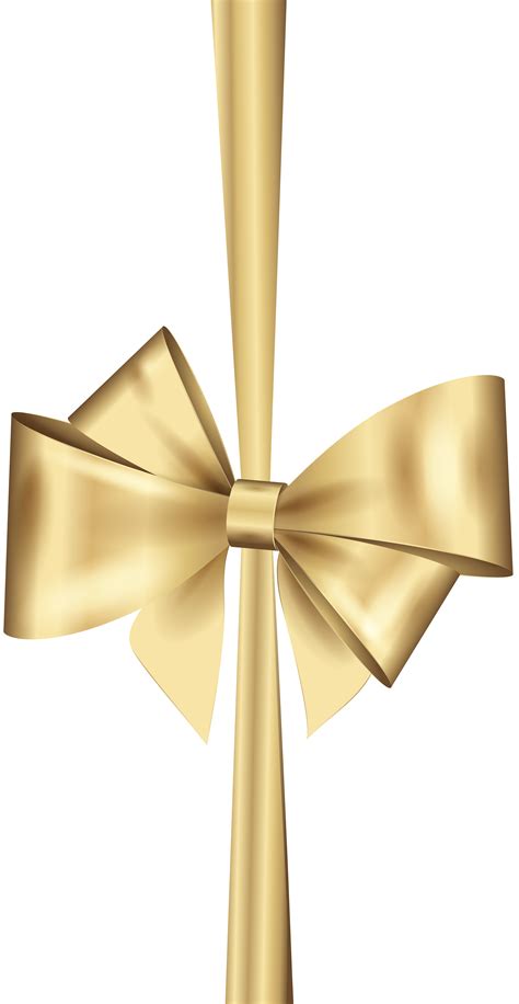 Gold Ribbon Christmas Clip Art Gold Deco Bow Png Clip