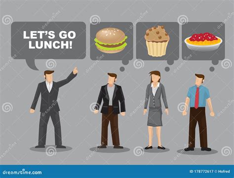 What To Eat For Lunch Vector Cartoon Illustration