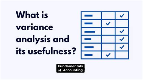 What Is Variance Analysis And Its Usefulness