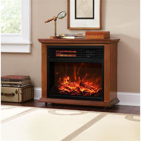 28 electric fireplace 1500w 3d flame embedded insert heater cabinet oak