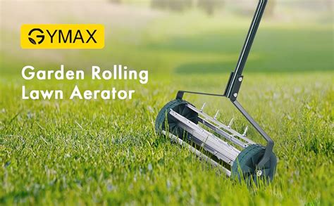Gymax Rolling Lawn Aerator Push Aerator With Anti Slip Handle And Tine